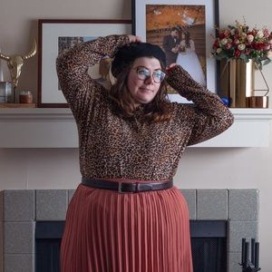 Wild Fable Mockneck Animal Print Bodysuit